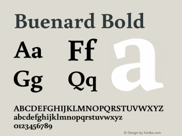 Buenard Version 1.0 Font Sample