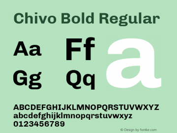 ChivoBold Version 1.0 Font Sample