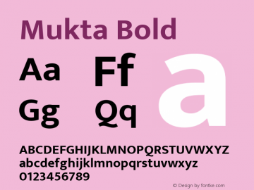 Mukta Version 1.0 Font Sample