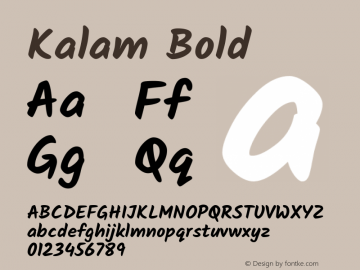 Kalam Version 1.0 Font Sample