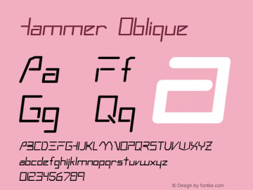 Hammer Oblique 1.0 Sat Oct 08 15:36:05 1994 Font Sample