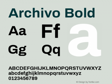 Archivo Version 1.0 Font Sample