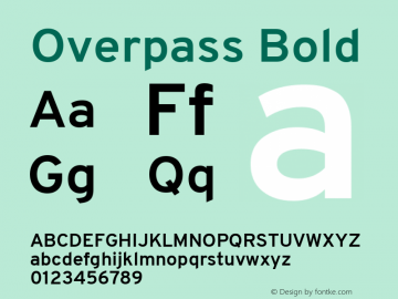 Overpass Version 1.0 Font Sample