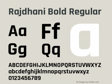 RajdhaniBold Version 1.0 Font Sample