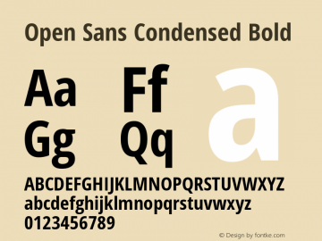 OpenSansCondensed Version 1.0 Font Sample