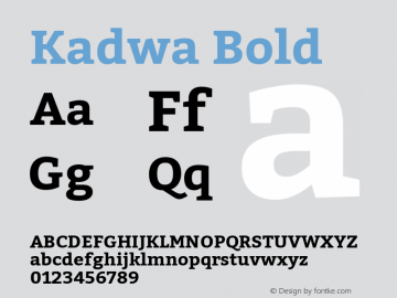 Kadwa Version 1.0 Font Sample