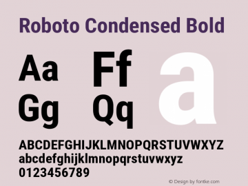 RobotoCondensed Version 1.0 Font Sample
