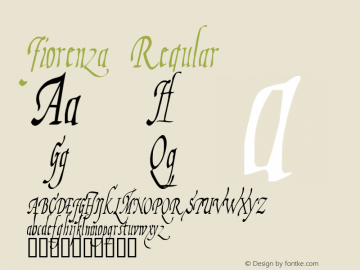 Fiorenza Regular Macromedia Fontographer 4.1 26/04/2005 Font Sample