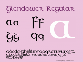 Glendower Regular Macromedia Fontographer 4.1 26/04/2005 Font Sample