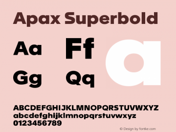 Apax Superbold Version 1.000 Font Sample