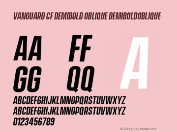 VanguardCFDemiBoldOblique Version 1.100;PS 001.100;hot Font Sample