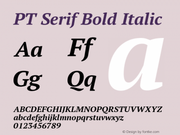 PT Serif Bold Italic 图片样张