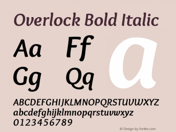 Overlock Bold Italic 图片样张