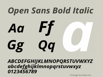 Open Sans Bold Italic 图片样张