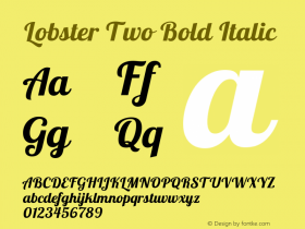 Lobster Two Bold Italic 图片样张