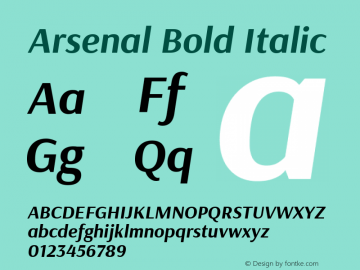 Arsenal Bold Italic 图片样张