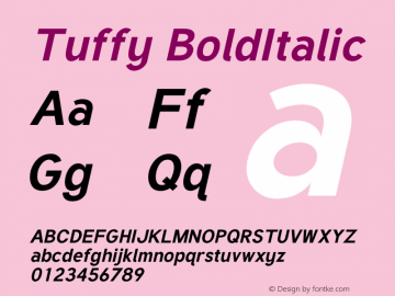 Tuffy BoldItalic  Font Sample