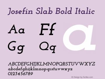 Josefin Slab Bold Italic 图片样张