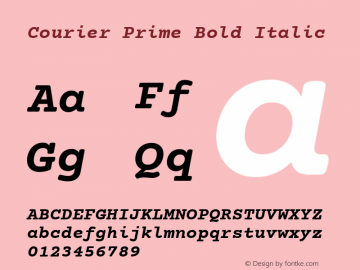 Courier Prime Bold Italic  Font Sample