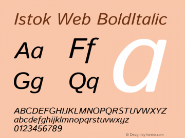 Istok Web BoldItalic  Font Sample
