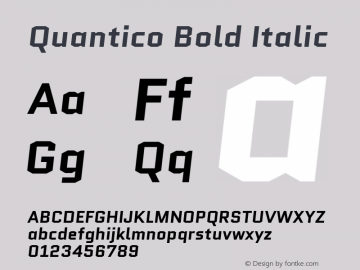 Quantico Bold Italic 图片样张