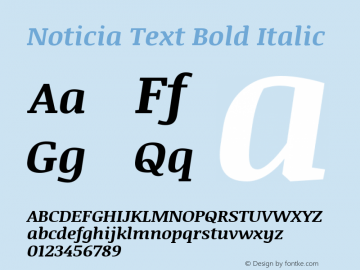 Noticia Text Bold Italic 图片样张