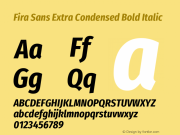 Fira Sans Extra Condensed Bold Italic 图片样张