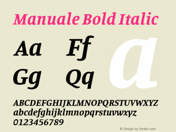 Manuale Bold Italic  Font Sample