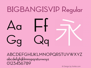 BIGBANGISVIP Version 1.20 October 6, 2015 Font Sample