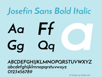 Josefin Sans Bold Italic 图片样张