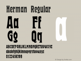 Herman Regular Version 1.0 20-10-2002 Font Sample