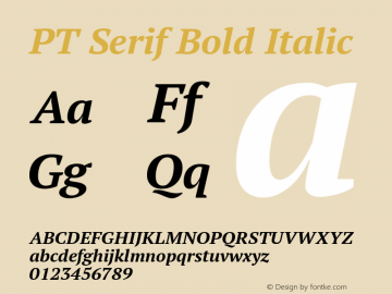 PTSerif Version 1.0 Font Sample