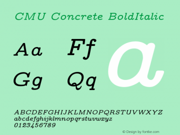 CMUConcrete Version 1.0 Font Sample