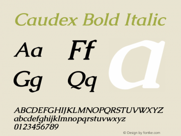 Caudex Version 1.0 Font Sample