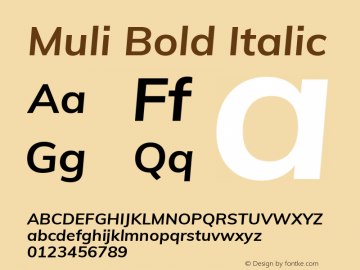 Muli Version 1.0 Font Sample