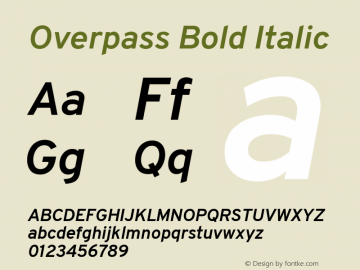 Overpass Version 1.0 Font Sample