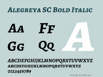 AlegreyaSC Version 1.0 Font Sample