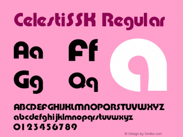 CelestiSSK Regular Macromedia Fontographer 4.1 8/1/95图片样张