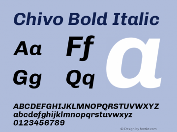 ChivoBold Version 1.0 Font Sample
