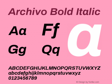 Archivo Version 1.0 Font Sample