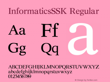 InformaticsSSK Regular Altsys Metamorphosis:8/31/94 Font Sample