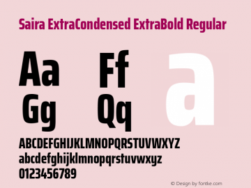 Saira ExtraCondensed ExtraBold Regular 图片样张