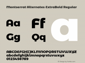 Montserrat Alternates ExtraBold Regular  Font Sample