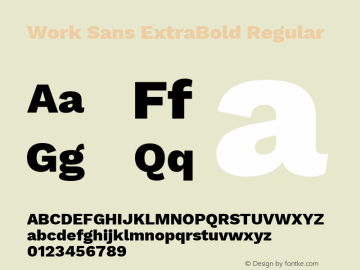 Work Sans ExtraBold Regular  Font Sample