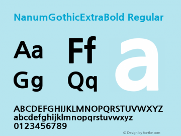 NanumGothicExtraBold Regular 图片样张