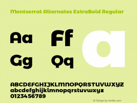 MontserratAlternatesExtraBold Version 1.0 Font Sample