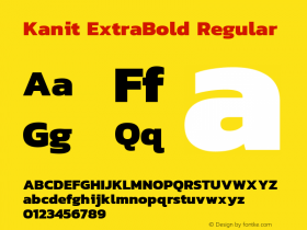 KanitExtraBold Version 1.0 Font Sample