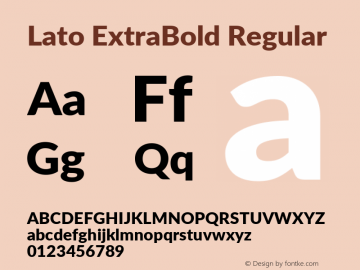 LatoExtraBold Version 1.0图片样张