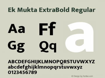 EkMuktaExtraBold Version 1.0 Font Sample