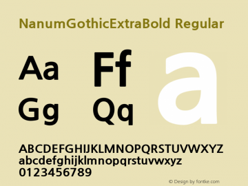 NanumGothicExtraBold Version 1.0图片样张